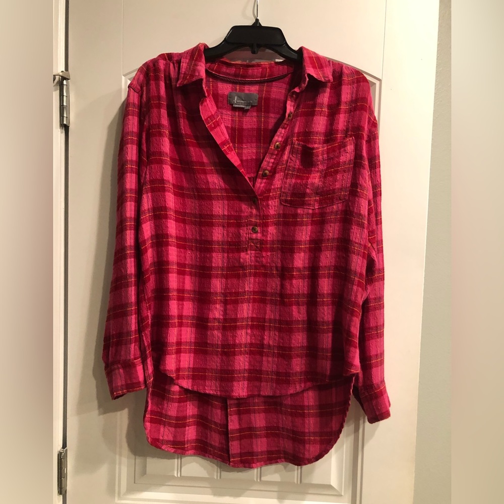 Anthropologie Plaid Top